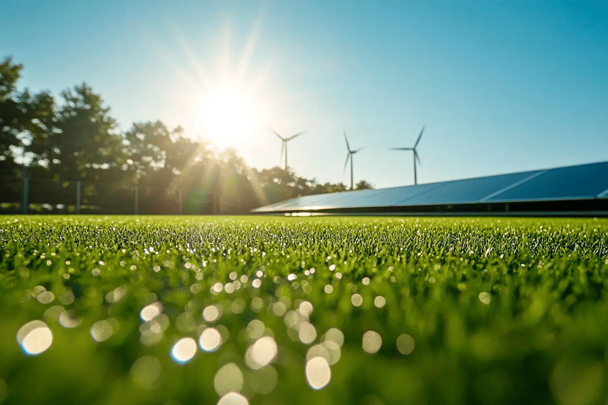 Is Net Zero Still a Priority for Businesses, What the Data Says_Solar panels and wind turbines as part of a renewable energy project_visual 4