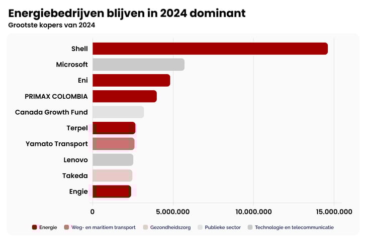 Shell and Microsoft Pioneering Carbon Credit Strategies in 2024_A chart illustrating energy firms dominance in 2024 on the carbon credit market_visual 2_NL
